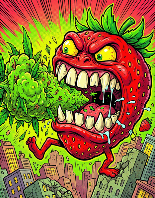 Illustrations Fleur de CBD Strawberry indoor Bueno CBD