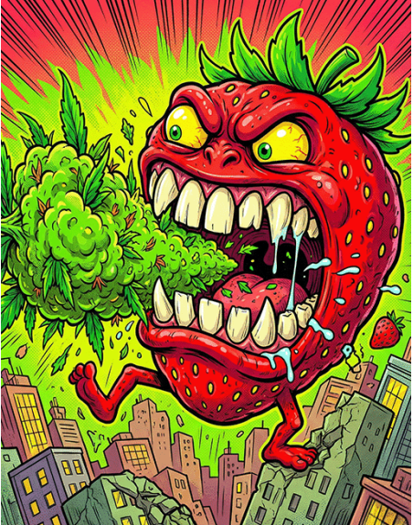 Illustrations Fleur de CBD Strawberry indoor Bueno CBD