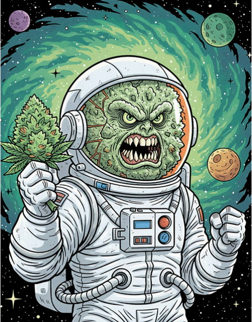 Illustration de la moonrock de chez Bueno CBD Une fleurs Explosifs