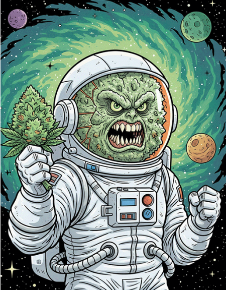 Illustration de la moonrock de chez Bueno CBD Une fleurs Explosifs