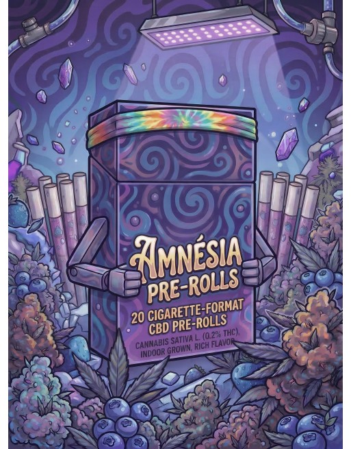 Illustration des pré-Rolls amnésia bueno cbd